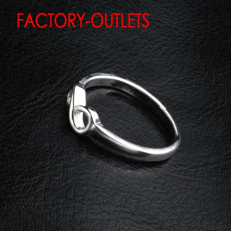 Genuine 925 Sterling Silver Infinity Ring Romantic Symbol Fashion Jewelry Best Gifts For Women Girls Wedding Engagement