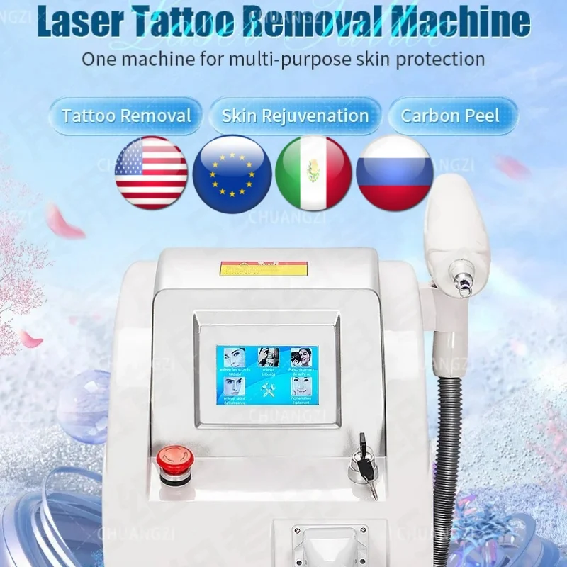 Portable Freckle Spot Skin rejuve Remove Device Profession Removal Eyebrow Pigment Machine With Red Pointer 1064 532 1320nm