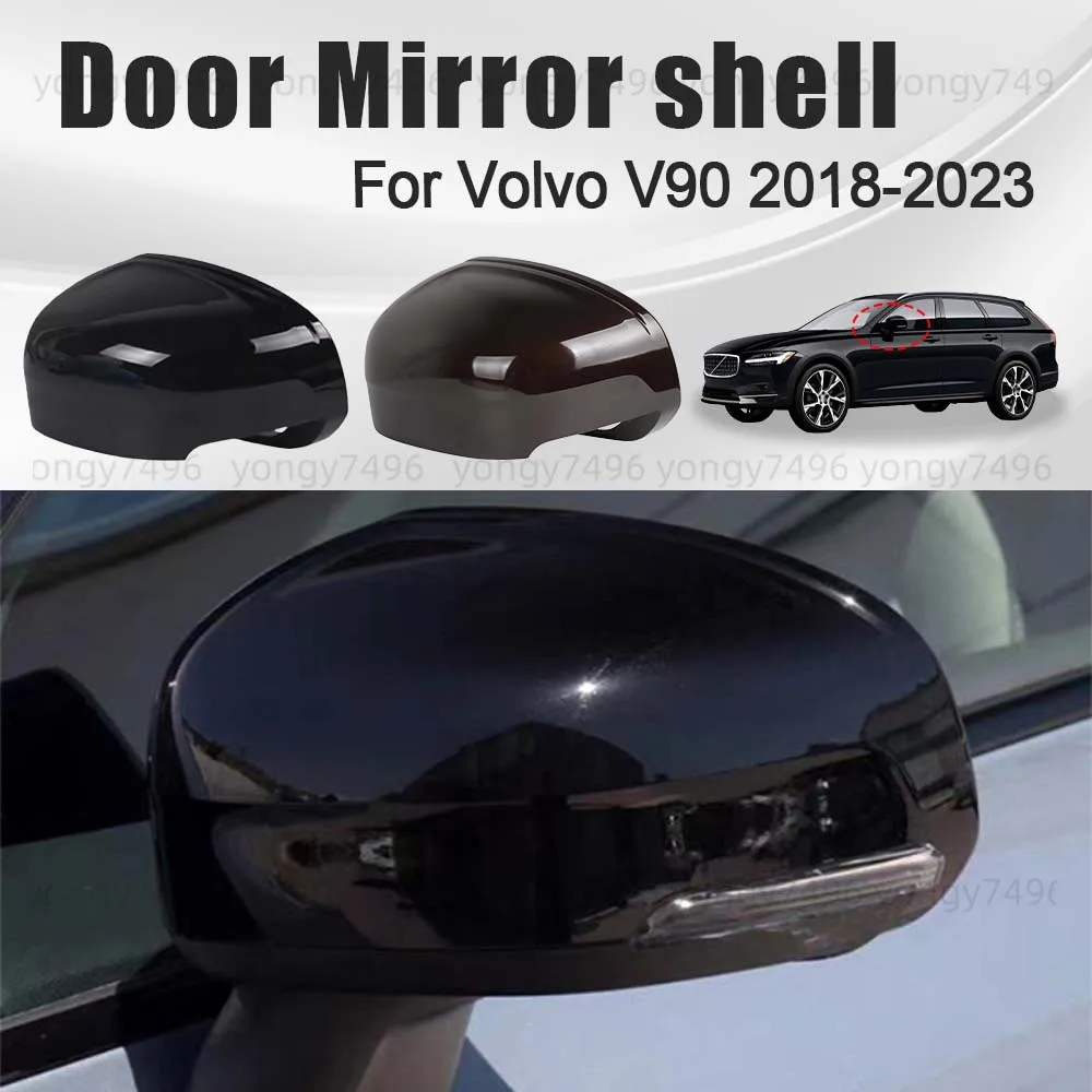 

Protective Cover White Black Brown Door Mirror Shell For Volvo V90 2018 2019 2020 2021 2022 2023 Cars Accessories Lens Replace
