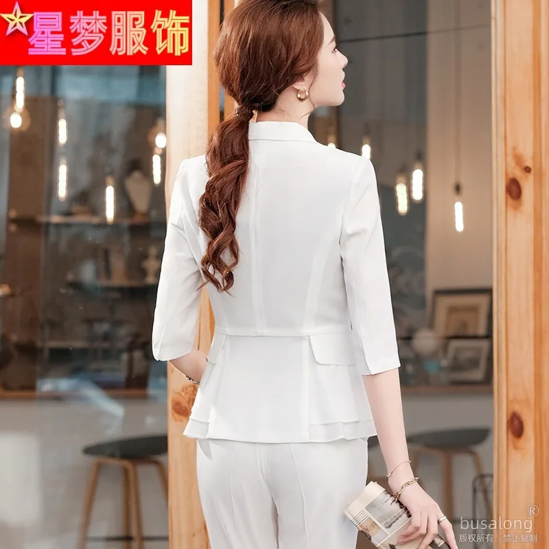 Gorgeous Socialite Business Suit Women's Fashion Temperament Goddess Style Korean President White Business Suit Work Clothes Wom