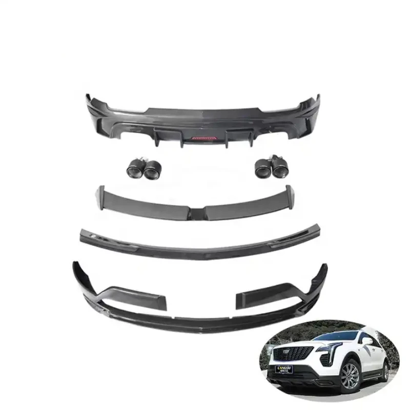 Car Exterior Parts PP Plastic XT4 Front Lip Rear Diffuser 2018+ For Cadillac XT4 Wide Body Kit