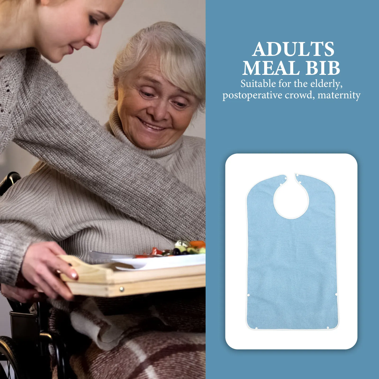 Waterproof Anti-Soil Adult Bib High-Quality Washable Large Coverage Protective Elderly Bib for Disabled Senior Clothing