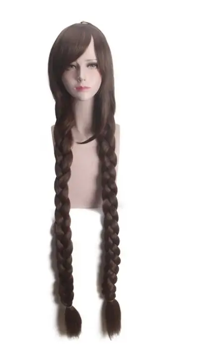 Cabelo sintético trançado reto longo marrom, resistência térmica, perucas completas do cosplay, estilo, 120cm