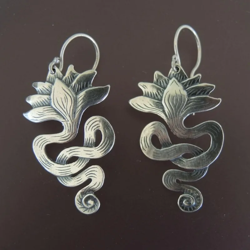 Lotus Earrings Long… - image