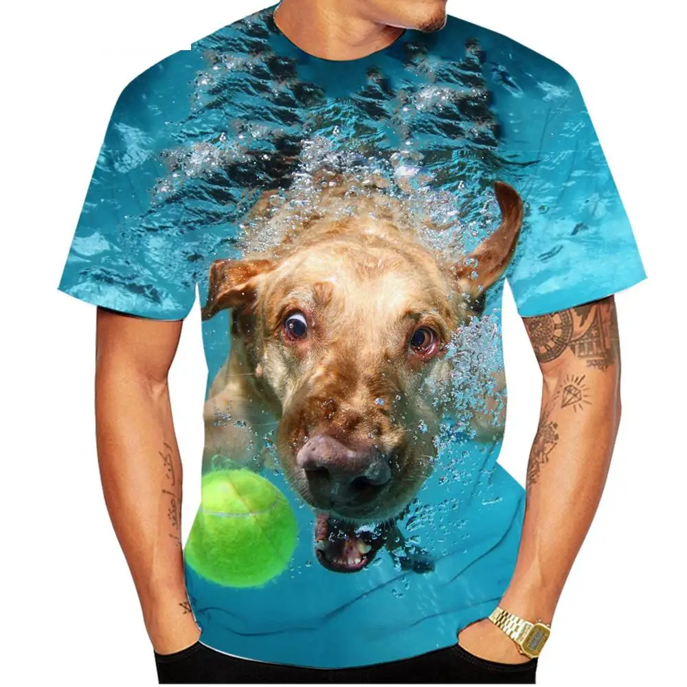 New Labrador Retriever Cute Pet Dog Pattern 3d Printing Men's Women's Children's Breathable Lightweight Summer Sports Tops