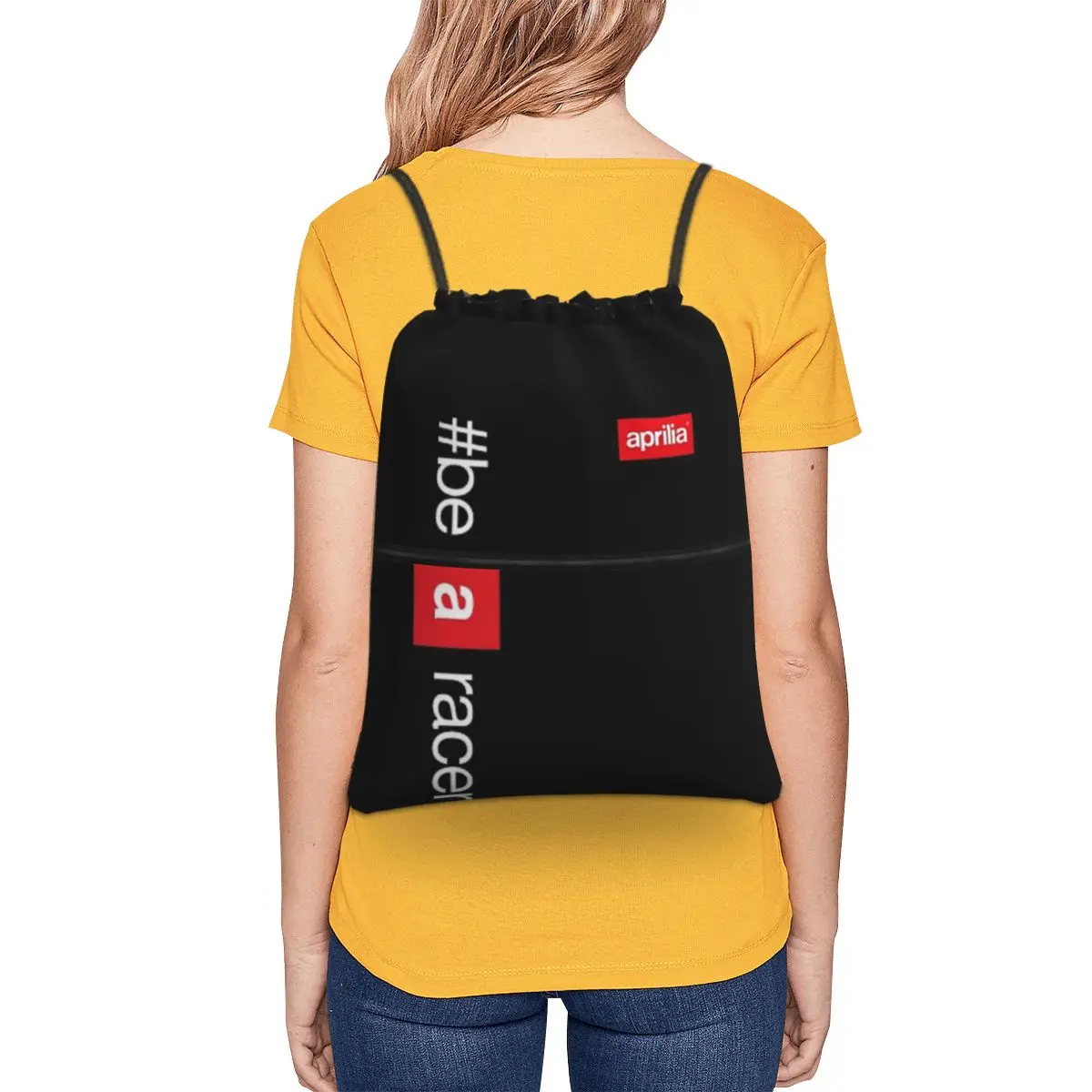 Aprilia Be A Racer mochila portátil con cordón, bolsa multifunción, paquete de cordón, bolsas de almacenamiento de bolsillo para estudiantes escolares