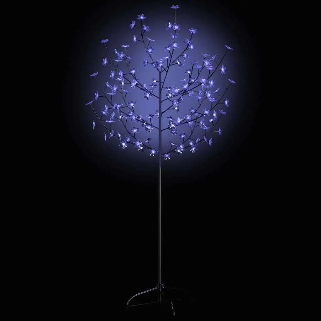 Árbol de Navidad de flor de cerezo de 5 pies con 120 luces azules - Decoración festiva para la temporada navideña