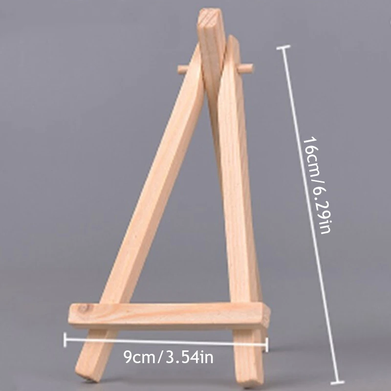 Mini Shelf Natural Wood Tripod Easel Frame Painting Craft Holder Desktop Painting Table Name Card Stand Display Holder Children