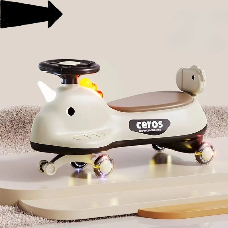 Samochodzik dla malucha 1-3 lat z funkcją Anti-Tip Twist, światło LED, obrót o 360 stopni °   Ciche kółka, solidna konstrukcja obrotowa do zabawy w pomieszczeniach, prezent na pierwsze urodziny.