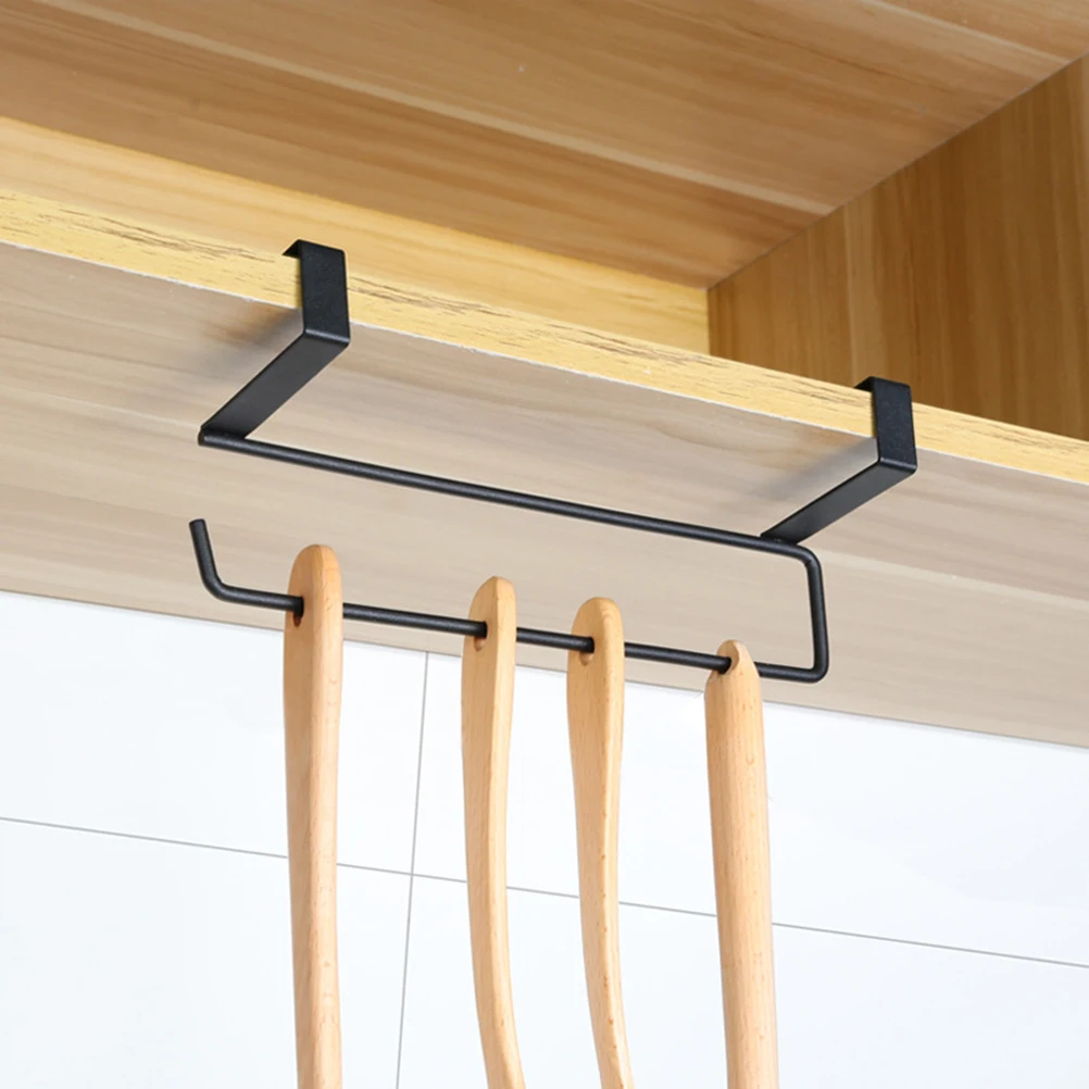 

Black Shelves Kitchen Wardrobe Cabinet Storage Rack U shaped Hanging Metal Shelf Smooth Strong Home Hotel