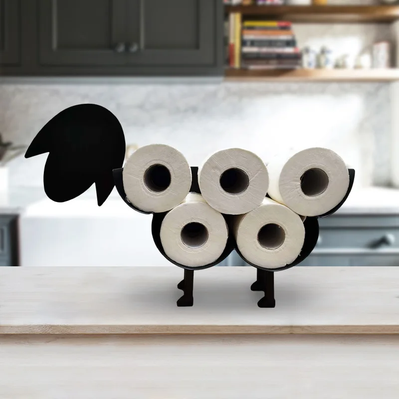 

Metal Iron Cute Dog Sheep Animal Shape Decorative Toilet Paper Racks Free Standing Toilet Tissue Bathroom Storage Roll Paper