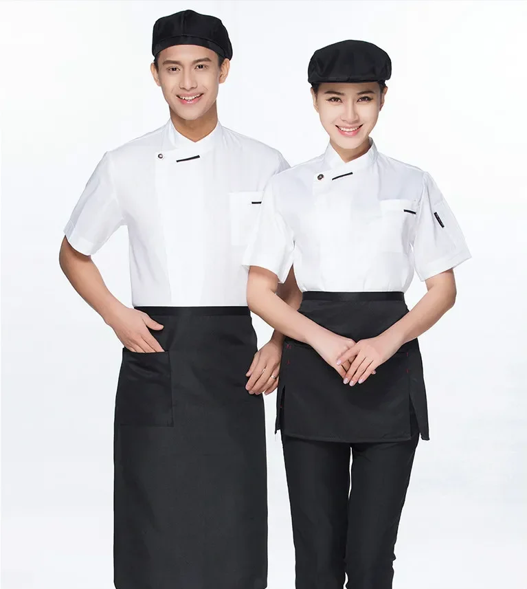 เชฟเสื้อผ้ายาว/สั้นแขน Breathable Chef เครื่องแบบร้านอาหารร้านกาแฟอาหารบริการ Unisex Chef แจ็คเก็ต