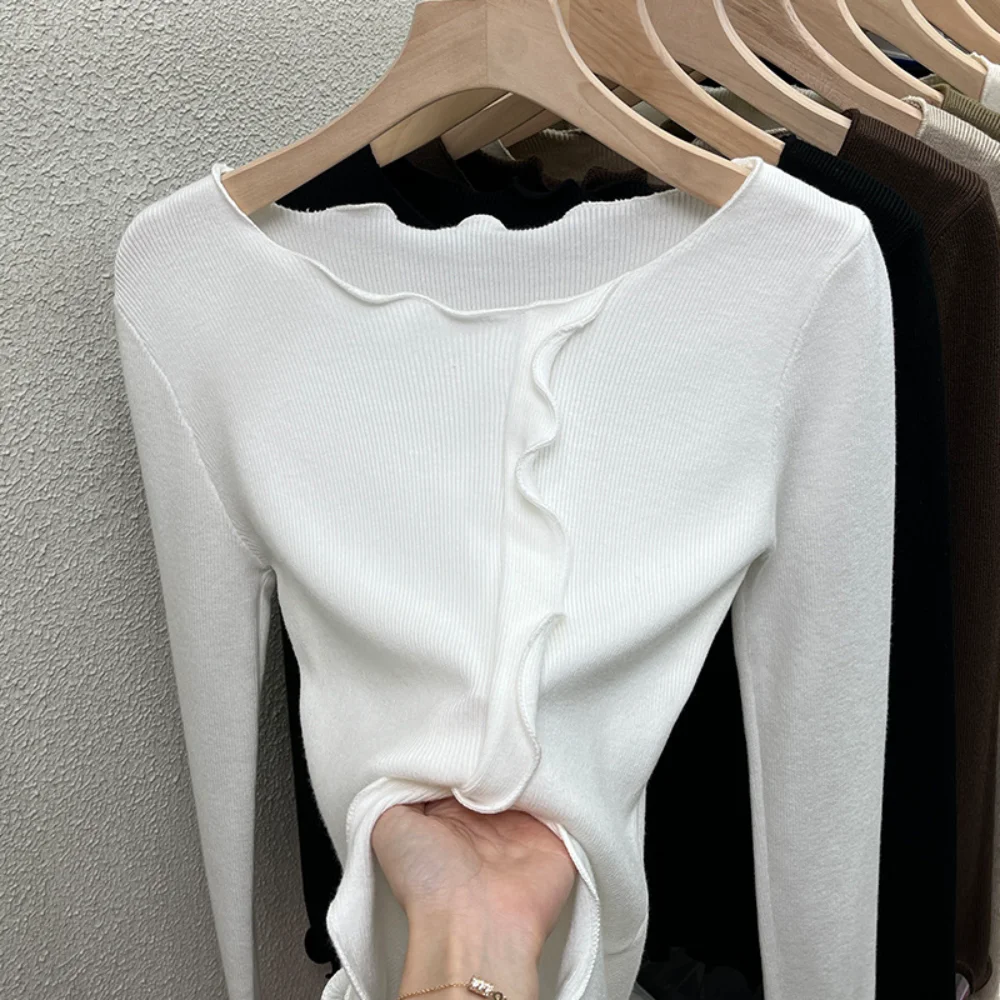 Women Cross Wrap Tie Crop Tops Yoga Shirts Long Sleeve Deep V Neck Solid Color Slim Fit Ladies Workout Blouses TeesKnitted base