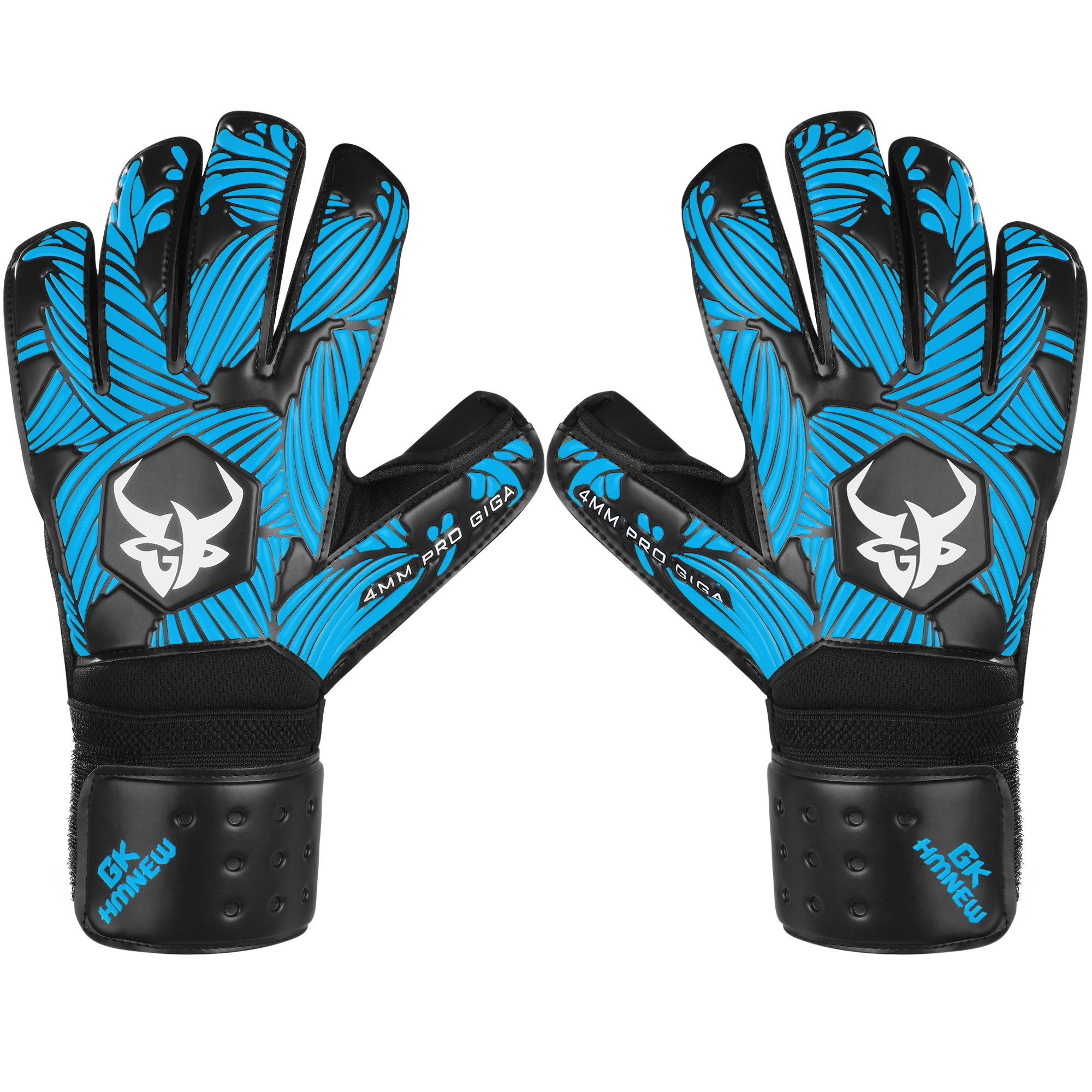 Goalie Goalkeeper Gloves Strong Grip Soccer Gloves with Finger Protect & 4+3MM Latex for Kids Youth and Adult