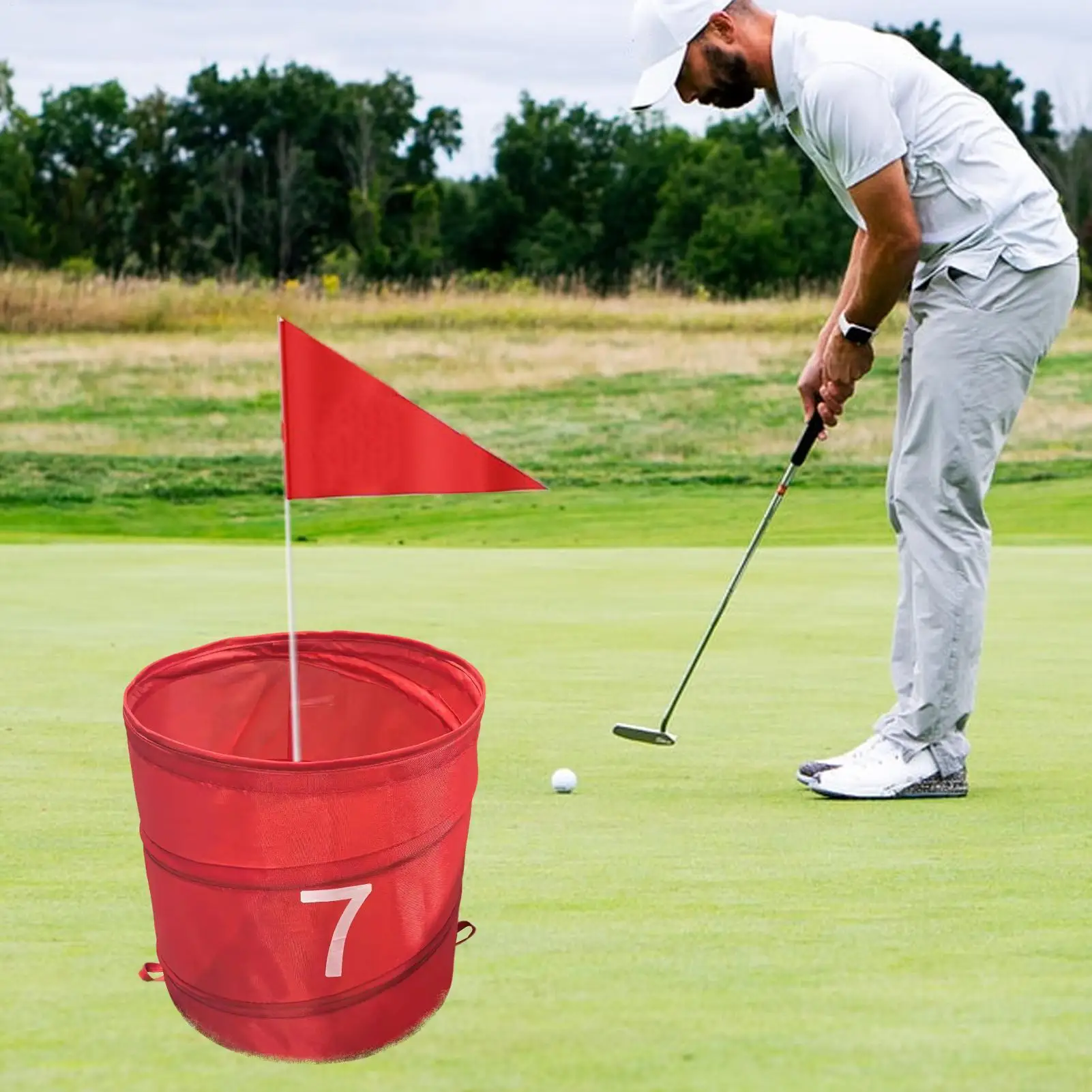 Bucket For Golf Chipping Game Foldable Golf Chipping Game Storage Bucket Ball Sport Training Oxford Fabric Organizer For Adults