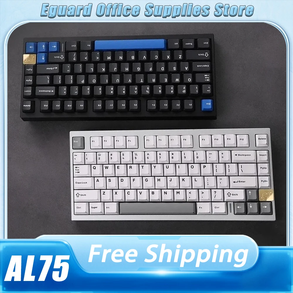 YUNZII AL75 Mechanical Keyboard Three Mode Aluminum Alloy Wireless Gaming Keyboards Pre-lubed Switches Hot Swap Gasket PC Gamer