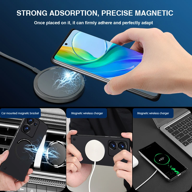 Original Luxury Frameless Phone Case for VIVO Y27 Y27s Y36 Y77T Y78 Y100i 5G 4G China Hard Ultra Thin Magnetic Simple Back Cover