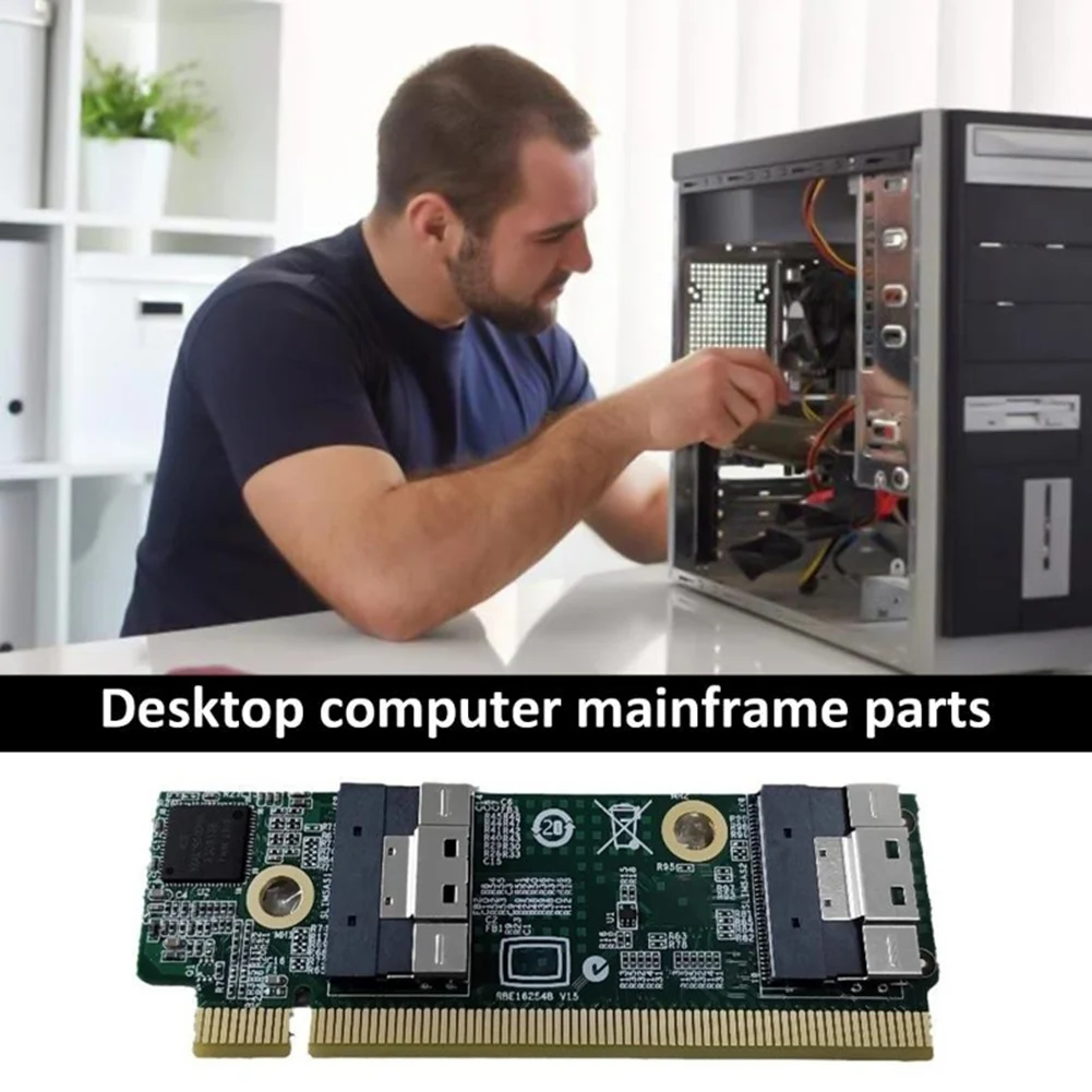 SMIEA ความเร็วสูง SFF-8654 ไปยัง PCIe X16 การ์ดขยายภายนอกอะแดปเตอร์ SFF-8654 อะแดปเตอร์การ์ดคอมพิวเตอร์สําหรับ 1U Server