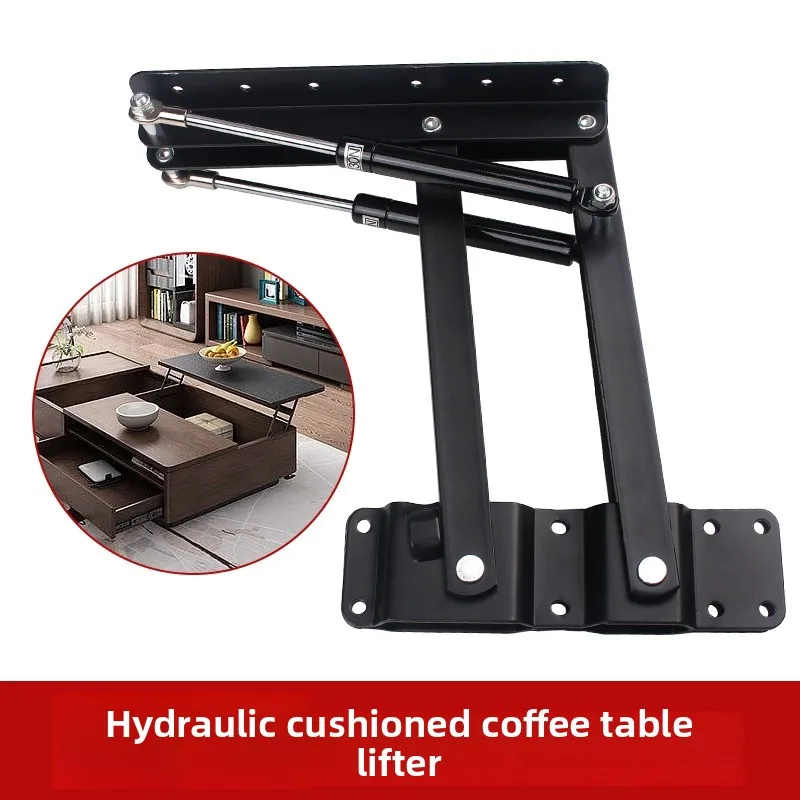 Hydraulic cushioning coffee table desktop bracket lifter, air strut multi-functional dining table folding hardware accessories
