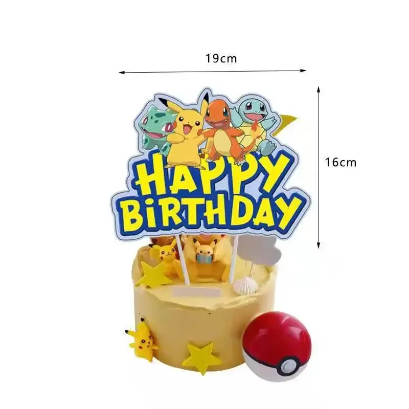 Pikachu Pokemon Party Decorations Pokemon Go Party Cupcake Surrounding Kid Birthday Border Desserts Topper Table Baking Supplies