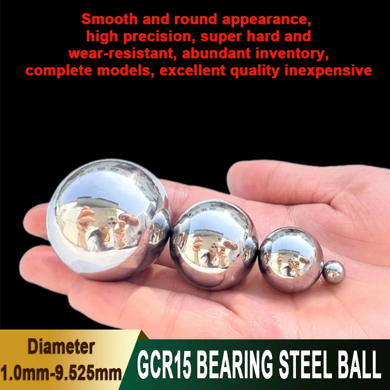 

5-500Pcs High-Precision Solid Steel Balls G10 Bearing Steel GCR15 Smooth Round Balls Dia: 1/1.2/1.5/1.588/1.8/2/2/2.381~9.525mm