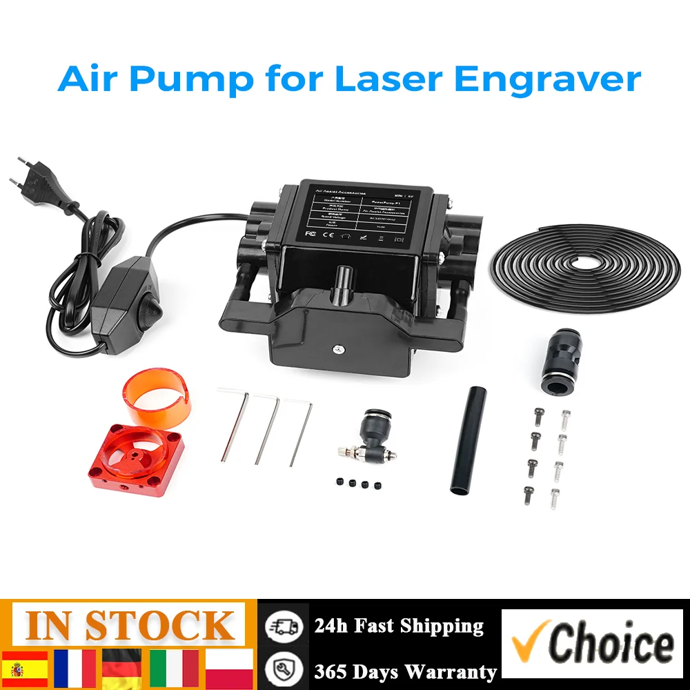 Air Assit Pump Laser Engraver Accessory Adjustable High Airflow 10-30L/min to Remove Smoke and Dust Easy to Install for Swiitol