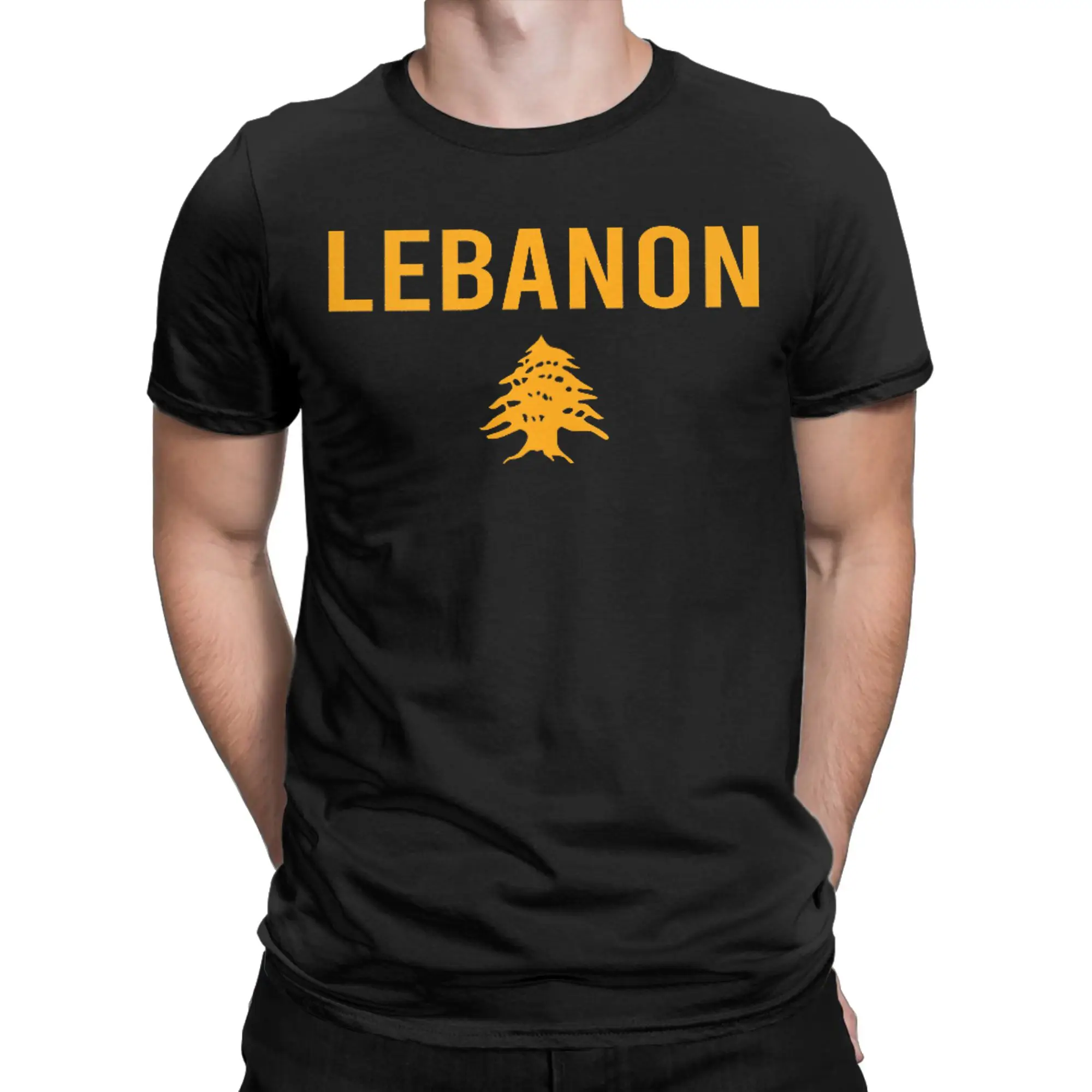 Lebanon Flag Map Beirut Cedar Tree Lebanese Men's T Shirts  Vintage Tees Short Sleeve Crew Neck T-Shirts Pure Cotton Clothing
