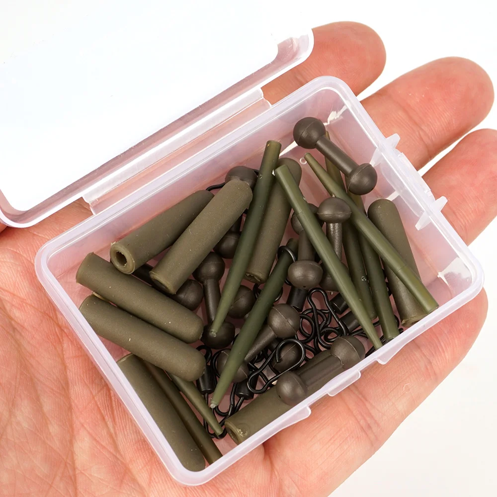 10 Sets Carp Fishing Rig Kit Fishing Swivel Snaps Fishing Helicopter Rig Hook Sleeve Fishing Accessories