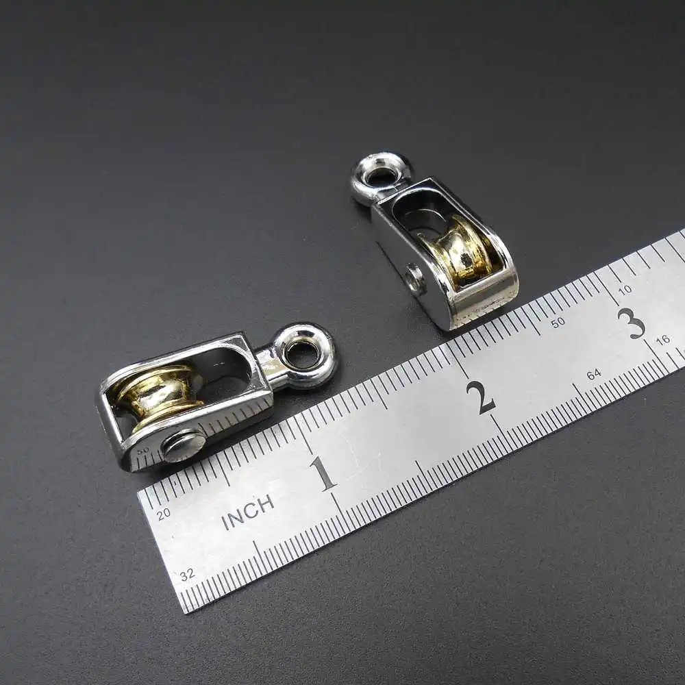 20Pcs/Lot 3.6CM 100kg 1/2' 36MM 14g Zinc Alloy Swivel Fixed Pulley Sheave Lift Hoist Rope Hanging Single 100KG (13MM 4.5MM 4MM)