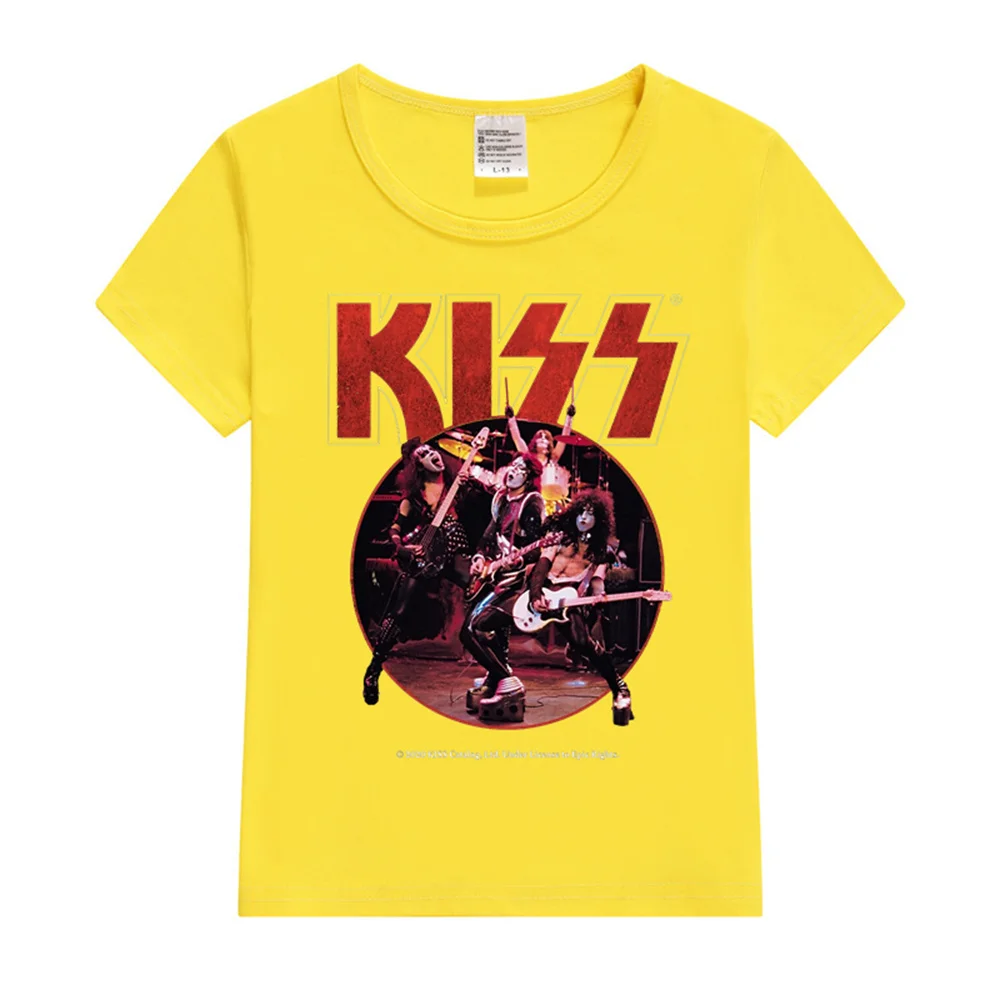 2024 New Kiss Band Kids T-Shirt Summer Short Sleeve Top Hip Hop Streetwear Boys Girls Harajuku Fashion Tee