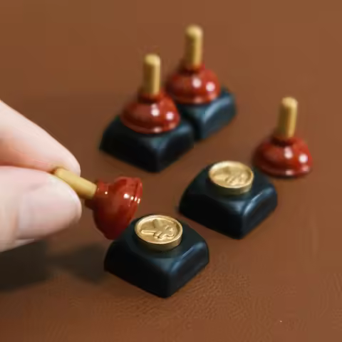 LOBO Handmade Custom Keycap Gold-absorbing Small Leather Magnetic Artisan Keycaps for Mechanical Keyboard Caps PC Gamer Gifts