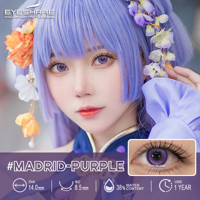 EYESHARE 2pcs Color Contact Lenses For Eyes Anime Cosplay Colored Lenses Purple red Multicolored Lenses Blue Contact Lens
