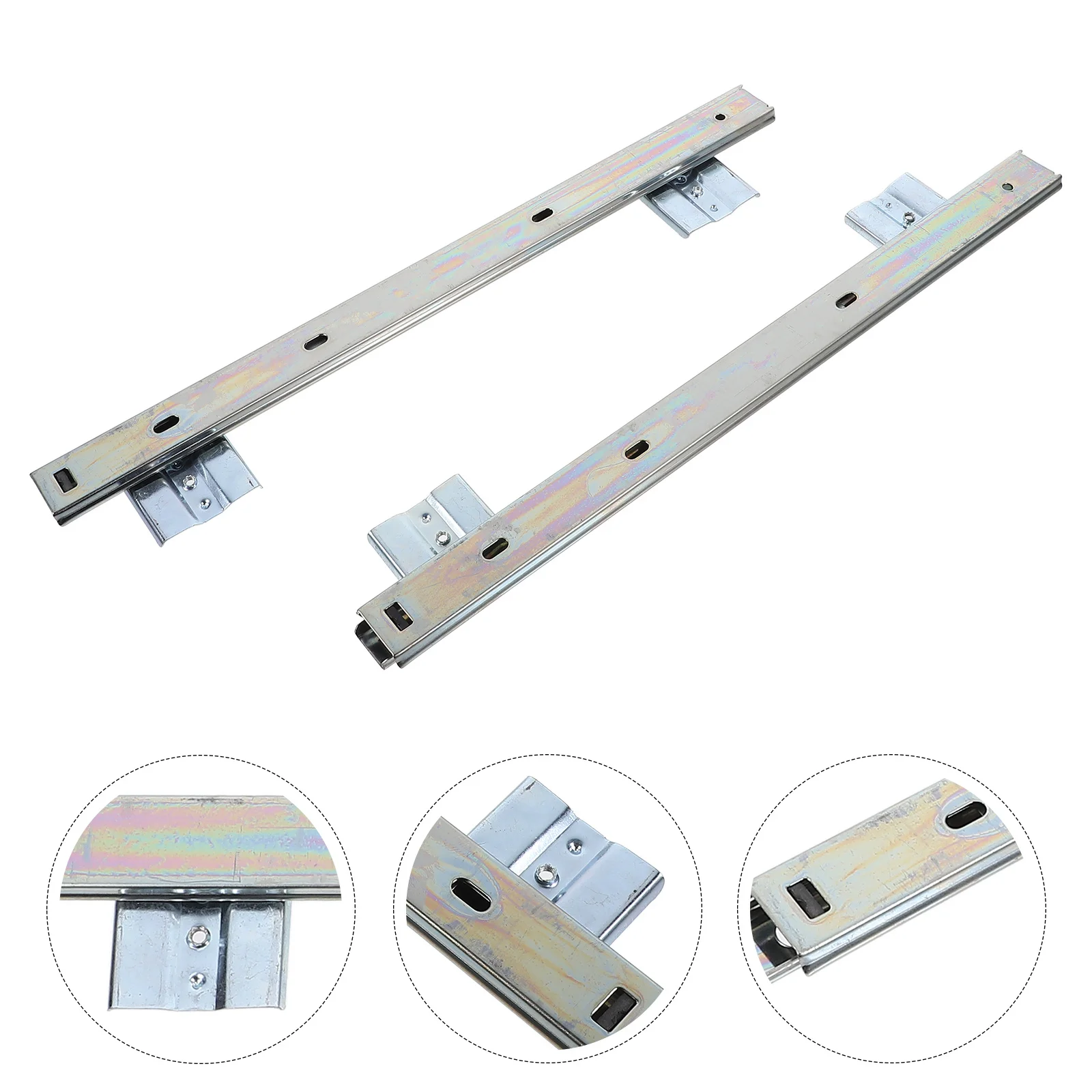

1Set Sturdy Steel Keyboard Slide Side Mount Track Rail for Keyboard Tray Drawer Heavy Duty Track Rails Slide Slides
