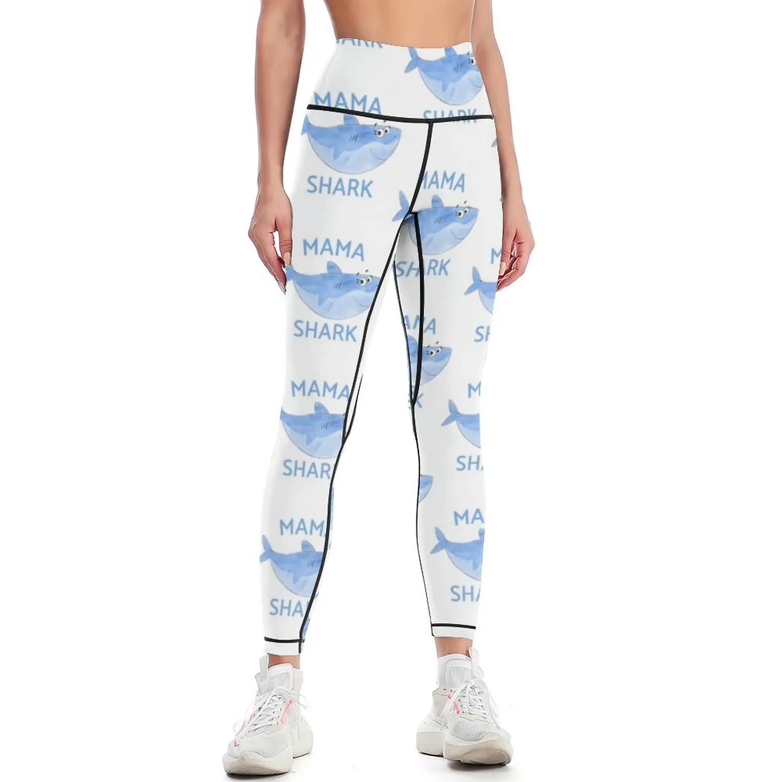 

Mama Cute Shark Leggings sporty woman push up workout clothes for Pants sport gym wear Womens Leggings