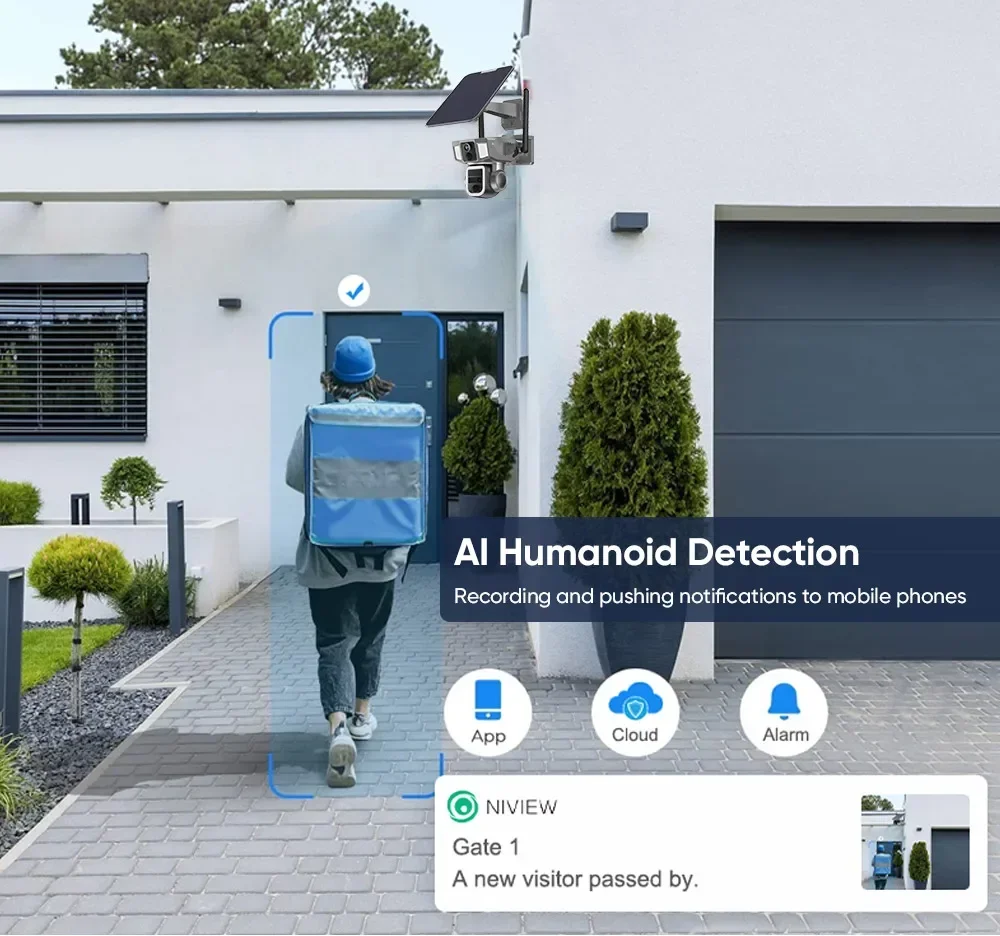 Беспроводная уличная камера видеонаблюдения на солнечной батарее, 4G и Wi-Fi