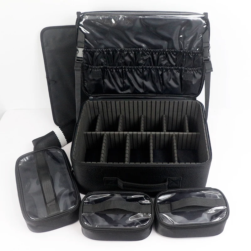 Portable Large Capacity Travel Makeup Box Hair Salon Nail Polish Multi-Function Storage Device Cosmetics Storage Box Bride Makeu