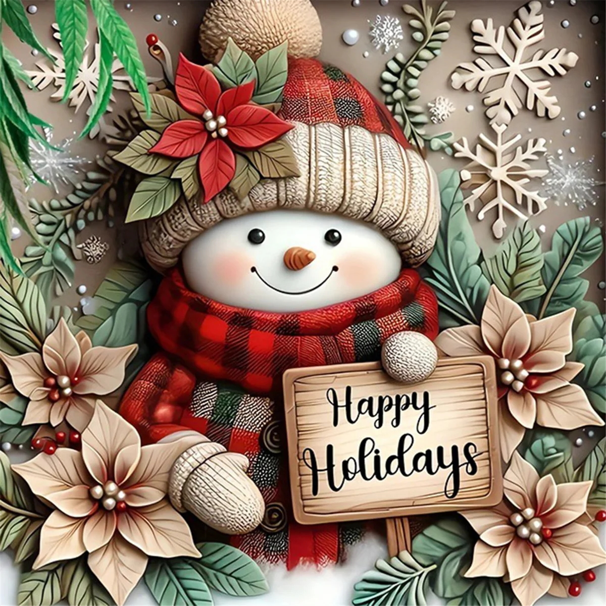 A71P 2D شقة الخشب نحت الثلج المشهد خشبية القنب حبل قلادة الديكور عيد الميلاد مهرجان الديكور