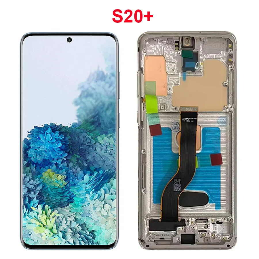 6.7" For Samsung Galaxy S20+ LCD Display Screen Touch Panel Digitizer Replacement Parts Screen With Frame S20 Plus LCD G985