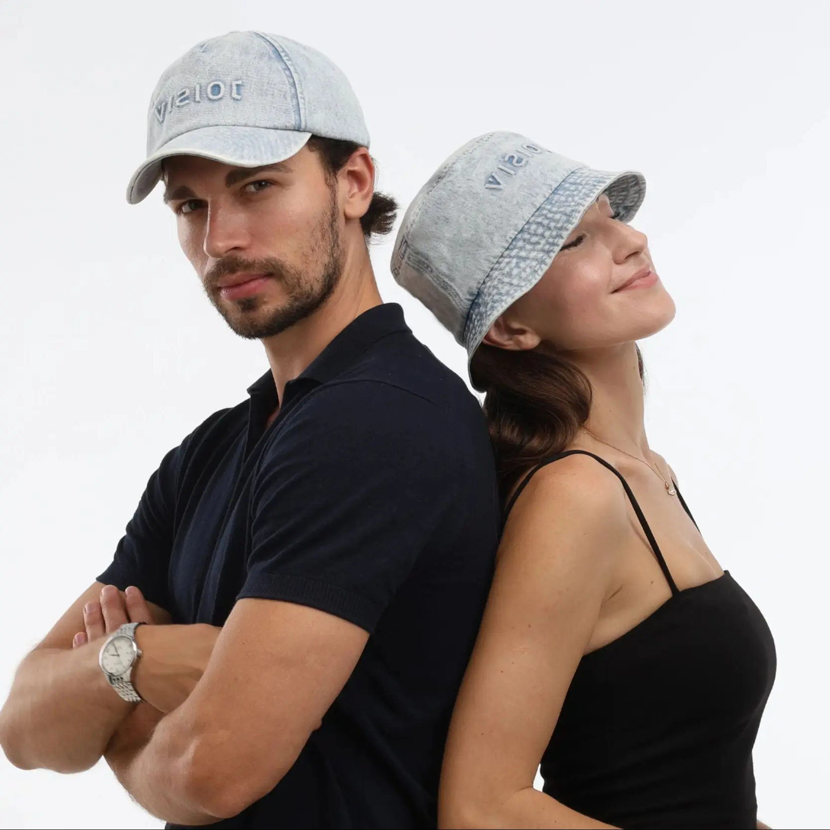 

All-Season Adjustable Baseball and Bucket Hats for Couples and Siblings | Stylish Cotton Embroidery | Perfect for Outdoor Travel