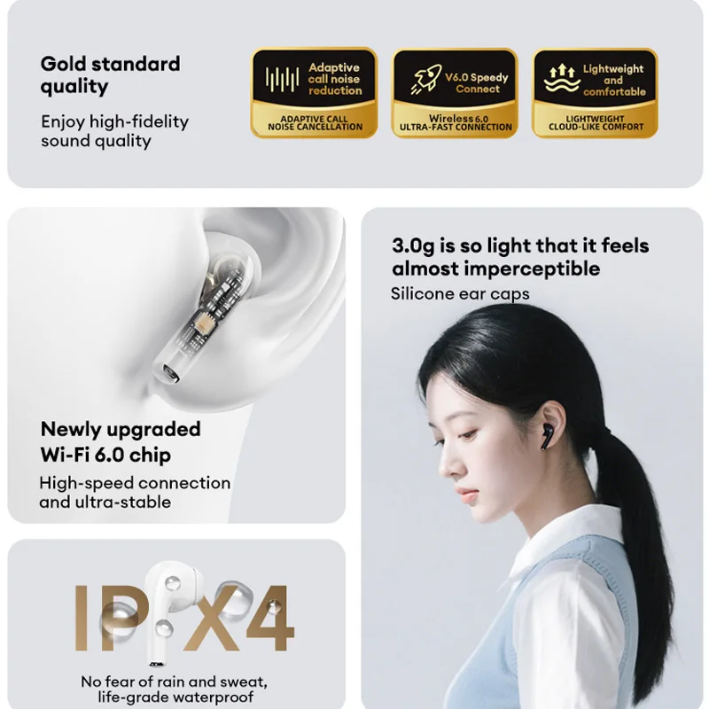 لينوفو LE210 سماعة لاسلكية تعمل بالبلوتوث سماعات أذن ستيريو HiFi سماعات موسيقى سماعات رياضية مقاومة للماء TWS سماعة مع ميكروفون سماعات أذن