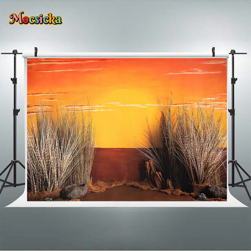 خلفية التصوير الفوتوغرافي للمزارع الغربية من Mocsicka ، لوازم الديكور للحفلات ، مستلزمات استوديو تحطيم الكعك ، لافتة ، غروب الشمس ، دش الطفل