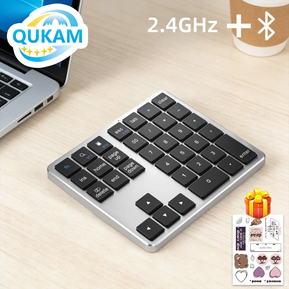

K35 Digital Keyboard Dual Bluetooth Numeric Keypad 2.4Ghz Wireless Keyboard 300mAh Rechargeable Numpad for IOS Android Windows