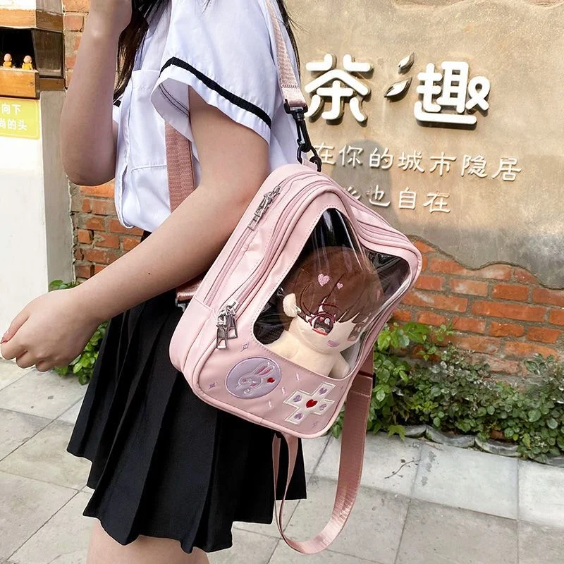 Y2K Cute Clear ItaBag Women\'s Lolita Backpack Kawaii Girl Shoulder Bag DIY Display Transparent Pocket Japanese Doll Tote Handbag