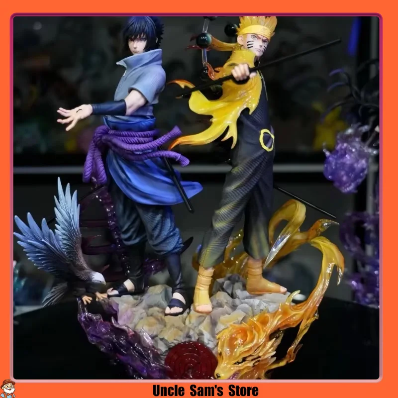 

Naruto Shippuden Uzumaki Naruto Uchiha Sasuke Figure Six Paths Sage Susanoo Eagle Mode PVC Anime Standing Figurine Collectible