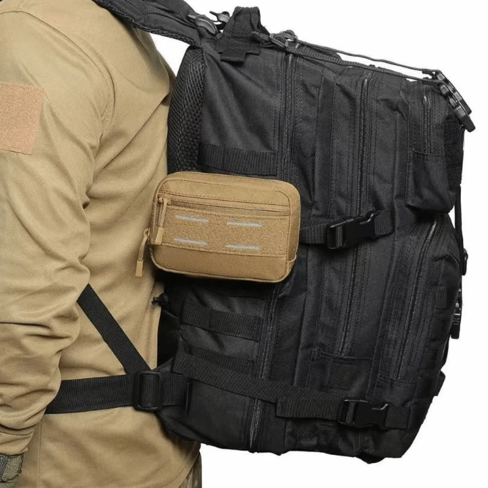 Tas Utilitas EDC Baru, Kantong Darurat dengan Sabuk Pinggang yang Dapat Disesuaikan, Tas Pinggang Ringan dengan Kantong Ber-resleting, Tas Selempang