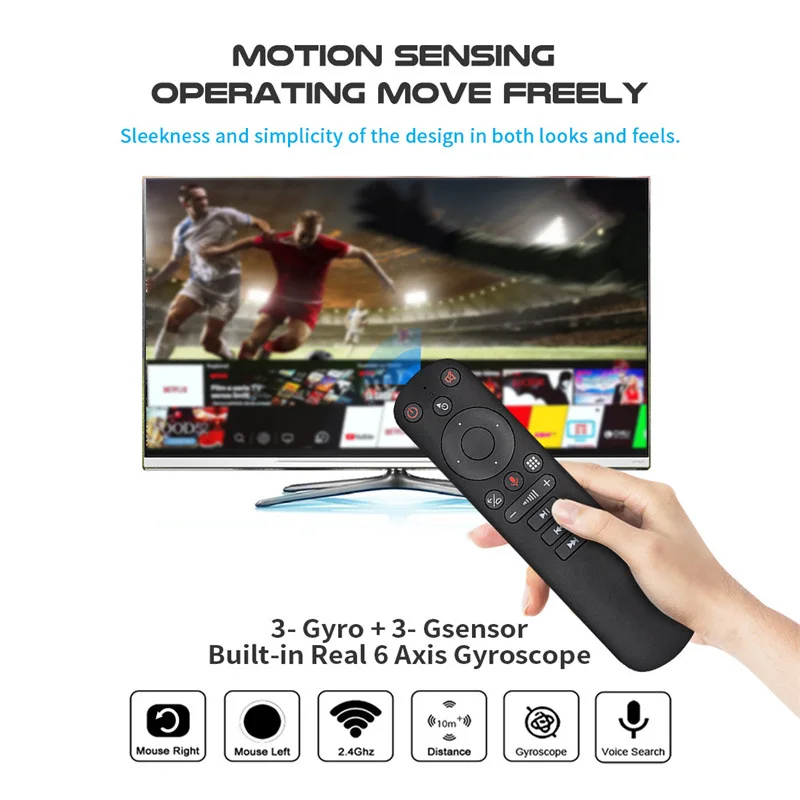 KimTin H17 Voice Remote Control 2.4G Wireless Air Mouse with IR Learning Microphone Gyroscope For 4k 8k Android TV Box Mini PC