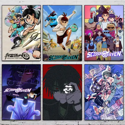 Anime Scissor Seven Whitepaper Poster Klistermärken Konst Väggmålningar Dekor Spelrum Dekor Presenter Kawaii HD Målning Katt Bilar 10 best sales sax sju - №6