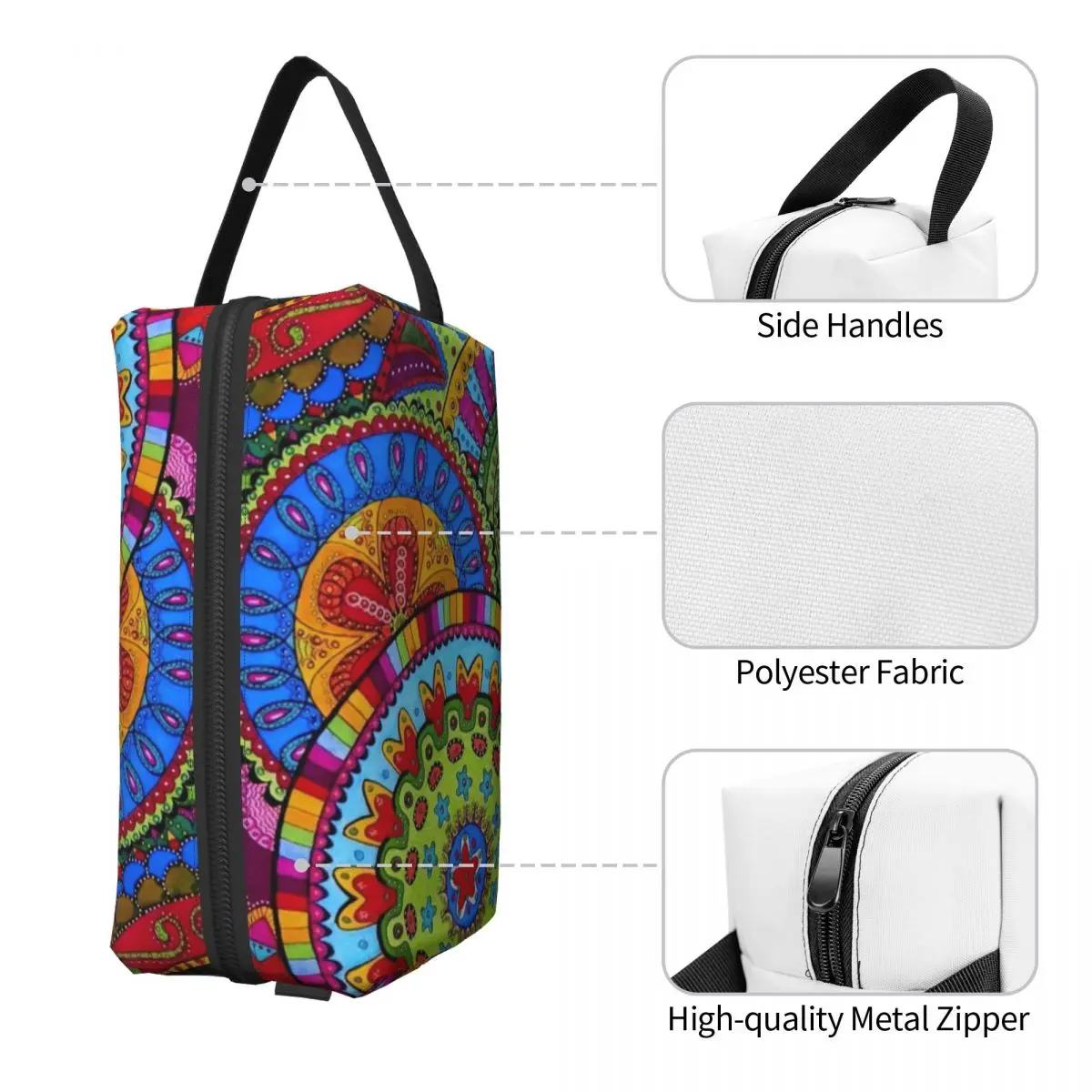 Custom Mandala Flower Deanfun borsa cosmetica colorata moda donna custodia per trucco di grande capacità borse da toilette per la conservazione della bellezza