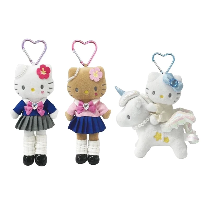 15Cm Kawaii Sanrio Long Legs Heisei Hot Girl Kitt cat Plush Keychain my melody Pendant Cartoon Doll Toy Bag Pendant Gift