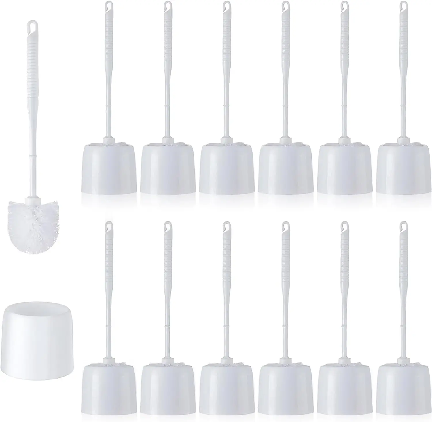 

12 Sets Toilet Brush and Holder Set for Bathroom Toilet Bowl Brush Scrubber with Caddy for Deep